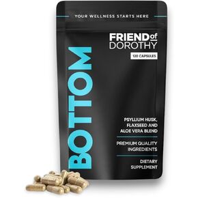 Bottom Fiber Supplement for Effortless Prep Time - Helps Promote Digestive Regularity - Psyllium Husk Based - for Men Who Bottom, 120 Vegan Capsules
