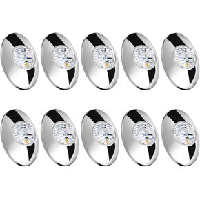 10pcs 3 "x2" عدسة واضحة مصابيح التخليص الجانبية لعلم العدسة ، فائقة الضعف 3 LED مقاوم للماء من Peterbilt Kenworth Freightliner Semi Truck Trans