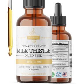 Milk Thistle Liquid Extract – Alcohol-Free Milk Thistle Tincture – Vegan, Non-GMO – Made in USA – 2 fl oz