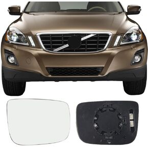Passenger Side Mirror Replacement Glass for Volvo XC60 2010-2017,Backing Plate Power Heated Right Side View Mirror Glass for Volvo XC60 2010 2011 2012 2013 2014 2015 2016 2017