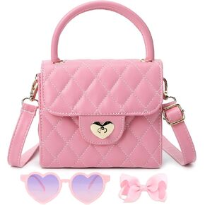 Girls Purse for Kids Birthday Gift, Toddler Purse Little Girls Crossbody Handbag Gift Set (Pink)