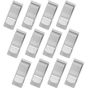 12Pcs Money Clips for Men Stainless Steel Money Clips for Cash Metal Slim Money Clip Business Credit Cards Holder Silver Minimalism Front Pocket Wallet Clip