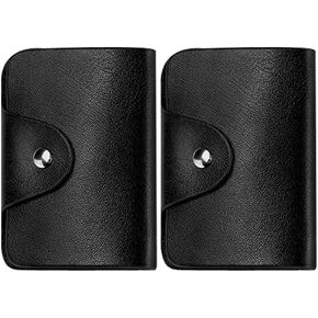 2 Pcs Credit Card Holder,Slim Business Card Case Book Style with 24 Card Slots,ID Card Holder Book,Debit Card Protector Organizer Case,Black