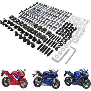 دراجة نارية هدية الترباس Kit 195pcs M5 M6 مسامير مقاوم للصدأ السحابات الترباس الزجاج الأمامي لـ R6 CBR600RR GSXR 600 ZX6R MT-10 ST1300 Sportbike Colorful