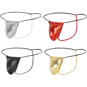 Hot Solid Men's Thong G-String Underwear, Stretch & All-Day Comfort Briefs, Thongs For Men Pack of 4