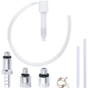 Lower Unit Gear Oil Pump for Quart Bottles Transmission Fluid Pump Fluid Transfer Pump Transfer Gear Oil Manual Pump Includes 3/8 Inch Swivel Adapter, 8mm 10mm Adapters, 2pcs Long Fill Hoses
