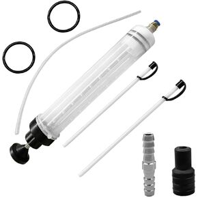 Automotive Fluid Extractor Pump, 17.6 Oz/500CC Manual Transmission Oil Pump, Vacuum Manual Fuel Suction & Filler with Long Rubber Hose, Oil Change Pump Fluid Syringe Evacuator for Car Engine