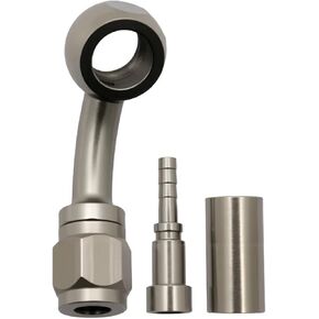 45° Stainless Steel 3AN Male to 10mm 3/8" Brake Line Fitting Adapter 45 Degree AN3 to Metric/SAE Hydraulic Hose Connector (3AN-10mm-3/8 Inch Angle Adapter)
