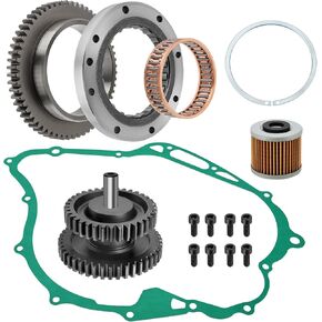 JAVIK Starter Clutch & Idler Gear Shaft Gasket Fit for Yamaha V-Star 1100 Custom XVS1100 1999-2009, OEM#99999-03908-00 5EL-15517-11-00