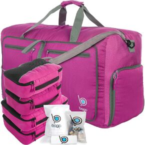 Bago Travel Bundle: 4 Packing Cubes (Pink) & 60L Duffel Bag (Pink) Set - Organize and Carry with Ease