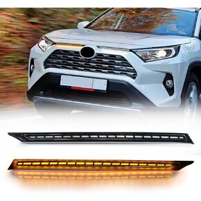 Daytime Running Light For Toyota RAV4 2019 2020 2021 2022 2023 Hood Gap DRL With Amber Turn Signal Lamps For RAV4 LED Grille Light