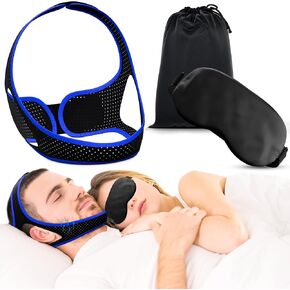 Anti snoring Chin Strap Strips Sleeping Solution Men Women Snore Stopper Sleep mask Double Reducer Straps for Breathing Best Remedy Breathe Right Nose Breathable Comfortable