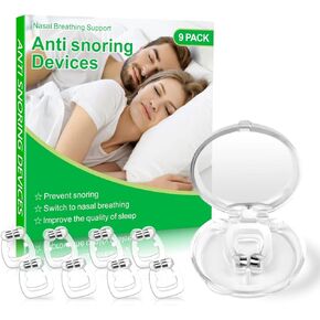 9 Pack Anti Snoring Devices, Snoring Solution with Adjustable Magnet, Nose Magnet for Breathing Effective to Relieve Snoring, Snore Stopper for Comfortable and Quieter Sleep
