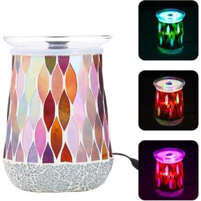 Voreen Mosaic Tabletop Fountain ، 20oz تخفيف الإجهاد العطرية وعلاج LED العلاج بالهدوء ، وموزع الزيوت الأساسية للمكتب ، والمنزل ، واليوغا ، وهدية الاسترخاء لأبي أمي