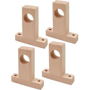 Antrader Curtain Rod Holders,4Pcs Wood Curtain Rod Holder Unfinished Wooden Curtain Rod Holder Brackets,Inner Hole Diameter 32mm/1.25"