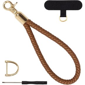 ALLZEDREAM Braided Leather Keychain Car Key Chain Rope Cell Phone Wristlet Strap