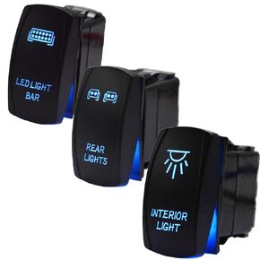 3PCS LED LED BAR ROCKER SWITCES ، شريط مصباح LED والخلفي والداخل الخلفي الخلفي للتبديل/OFF 12V 20A 5PIN مع UTV Ranger RZR XP Turbo Commander Maverick X3