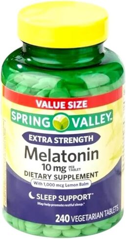 Spring Valley - Melatonin, Sleep Support with Lemon Balm, 10mg, 240 Vegetarian Tablets, (1) in Saudi Arabia