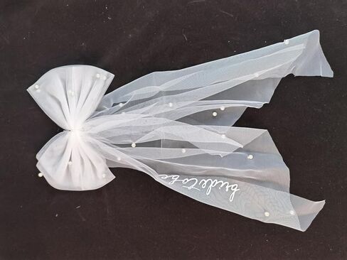 Bachelorette bride to be Veil Set - White Bridal Veil Sash Tiara Hair Bow Team Badges Brides party Accessories Kit in Saudi Arabia