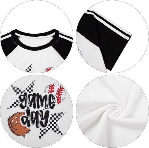 Baseball Shirts Women Baseball Mom Shirts Funny Game Day Baseball Graphic T Shirt Casual Color Block Short Sleeve Tops in Saudi Arabia