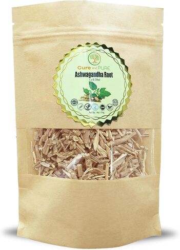 Cure wid Pure Certified Organic Ashwagandha Root Powder – 8oz/ 0.5Lb Non-GMO,Raw & Additives-Free Lab Tested Ashwagandha Powder Organic – Ayurvedic Adaptogenic Herbal Supplement in Eco-Friendly Bag in Kuwait