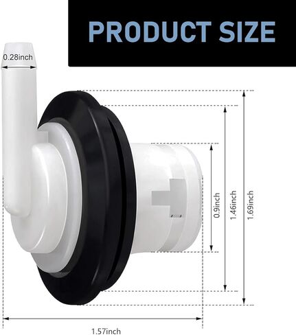 1 PC Car Fuel Tank Vent Plug, Durable Fuel Tank Vent Valve with Grommet Kit, Vent Hole Plug W-004, Compatible with Ford 1980-1996 F150 F250, 1980-1997 F350 (Black & White) in Kuwait