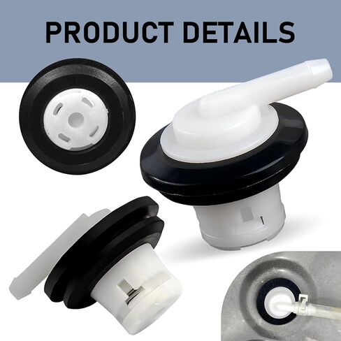 1 PC Car Fuel Tank Vent Plug, Durable Fuel Tank Vent Valve with Grommet Kit, Vent Hole Plug W-004, Compatible with Ford 1980-1996 F150 F250, 1980-1997 F350 (Black & White) in Kuwait