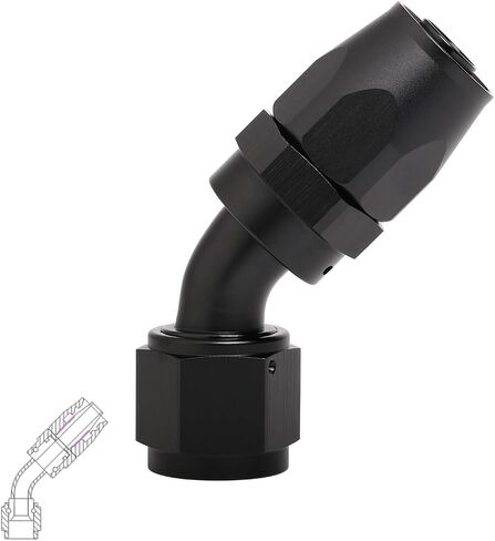 4AN 180-degree Swivel Hose End Fitting for CPE Braided Hose Black in Saudi Arabia