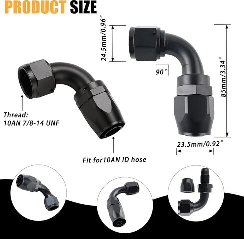 4AN 180-degree Swivel Hose End Fitting for CPE Braided Hose Black in Saudi Arabia