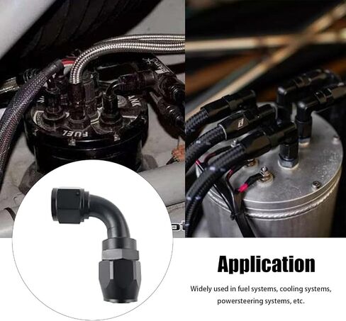 4AN 180-degree Swivel Hose End Fitting for CPE Braided Hose Black in Saudi Arabia