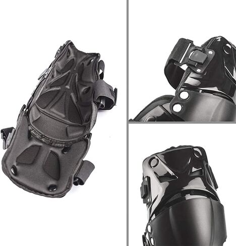 Motorcycle Knee Shin Guard Pads, Long Leg Sleeve Crashproof Motocross Protective Gear Armor Bendable Adjustable Mtb Knee Pads for Men Mountain Biking Racing (Black) in Saudi Arabia