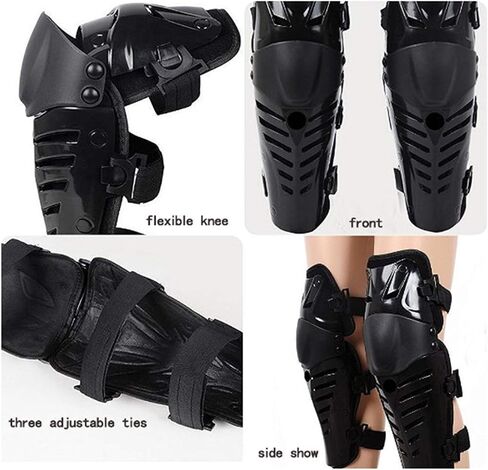 Motorcycle Knee Shin Guard Pads, Long Leg Sleeve Crashproof Motocross Protective Gear Armor Bendable Adjustable Mtb Knee Pads for Men Mountain Biking Racing (Black) in Saudi Arabia