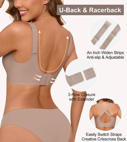 Bras for Women Bralette - Womens Wireless Full Coverage Comfortable Sleep Everyday Bra with Extender, S-XXL in Saudi Arabia