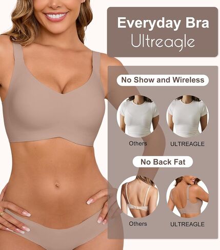 Bras for Women Bralette - Womens Wireless Full Coverage Comfortable Sleep Everyday Bra with Extender, S-XXL in Saudi Arabia