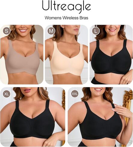 Bras for Women Bralette - Womens Wireless Full Coverage Comfortable Sleep Everyday Bra with Extender, S-XXL in Saudi Arabia
