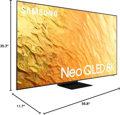SAMSUNG QN65QN800BFXZA 65" 8K QLED Quantum Mini LED HDR Smart TV with a Walts TV Medium Full Motion Mount for 32"-65" Compatible TV's (2022) in Saudi Arabia