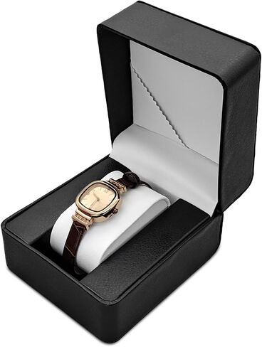 PU Leather Watch Box, Single Watch Case for Men and Women, Portable Display Storage Box With Detachable Pillow (Black) in Saudi Arabia