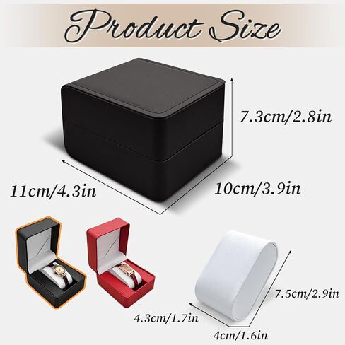 PU Leather Watch Box, Single Watch Case for Men and Women, Portable Display Storage Box With Detachable Pillow (Black) in Saudi Arabia