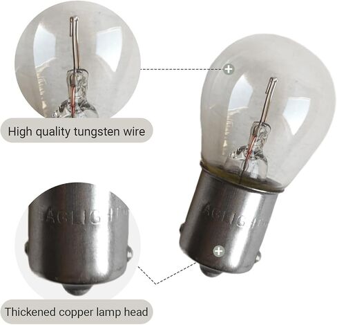 10 PCS CAR S25 BAY15D BRAKE BARK ، 6V 21/5W High Brudrenness Plubroom Plubroom Vilb ، Light Light Double Contact Tail Light لمعظم الدراجات النارية ، والتوصيل والتشغيل (أبيض) in Kuwait