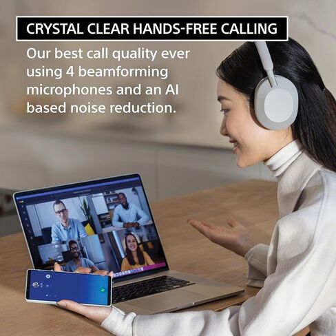 Sony WH-1000XM5-SILVER Wireless Over-Ear Noise Canceling Headphones - Silver with an Additional 1 Year Coverage by Epic Protect (2022) in Saudi Arabia