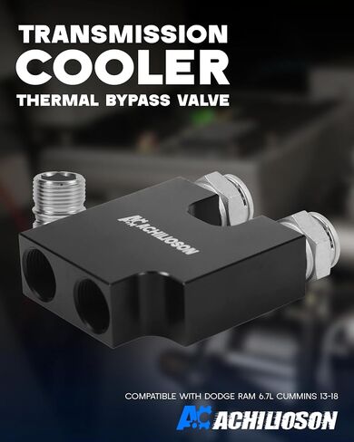 Transmission Cooler Thermal Bypass Valve,Transmission Cooler Thermostatic Bypass compatible with Dodge Ram 6.7L Cummins 13-18 in Saudi Arabia