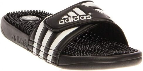 صندل Adissage Slides للرجال من adidas، أسود/أبيض/أسود، 11 in Saudi Arabia