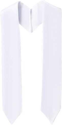 70.87 Inch Long White Satin Graduation Sash Sublimation Honor Plain Grad Blank Stoles Bulk Unisex Smooth Silk Soft Classic End Sashes for Adults Academic Choral Ceremony Graduations Society in Saudi Arabia