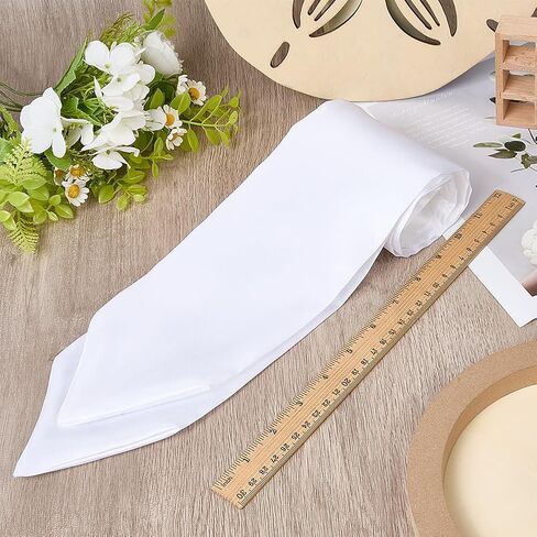 70.87 Inch Long White Satin Graduation Sash Sublimation Honor Plain Grad Blank Stoles Bulk Unisex Smooth Silk Soft Classic End Sashes for Adults Academic Choral Ceremony Graduations Society in Saudi Arabia