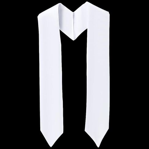 70.87 Inch Long White Satin Graduation Sash Sublimation Honor Plain Grad Blank Stoles Bulk Unisex Smooth Silk Soft Classic End Sashes for Adults Academic Choral Ceremony Graduations Society in Saudi Arabia