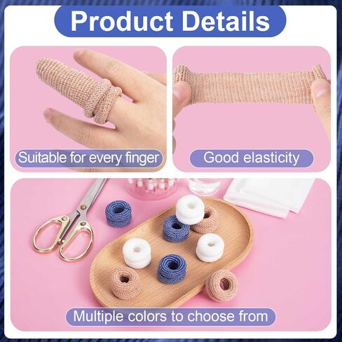 15pcs Cotton Finger Protectors, Elastic Fingertip Bandages for Skin Cracking Wounds Joint Pain, Breathable Finger Cots for Gardening Cooking Painting Carving Projects- Skin Color in Saudi Arabia