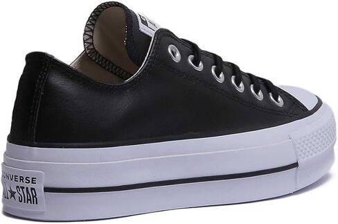 Converse Women's Chuck All Star Lift Clean Ox Sneakers, White/Black, 10 Medium US in Saudi Arabia