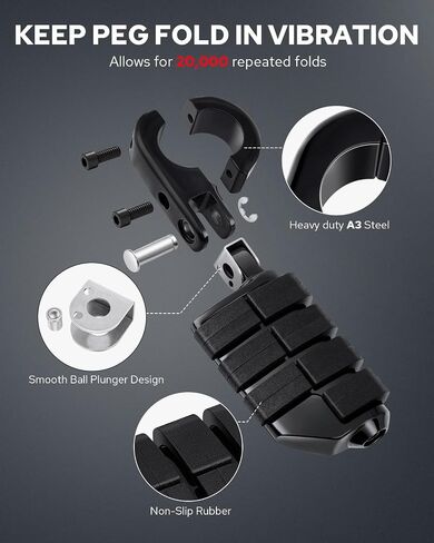 Penlari Highway Pegs P-Clamp ، A3 A3 Steel Motorcycle Foot Pets مناسبة لـ 1.25 '' Bars Bars Foot Pedal Bracket Clamp متوافقة مع Harley Touring Electra Road Road Glide Style3 (Black) in Saudi Arabia