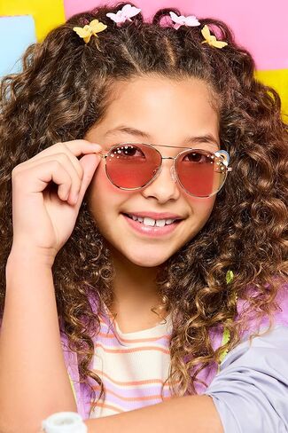 Skechers Girls' SEA9085 Pilot Sunglasses, Shiny Rose Gold, 49mm in Saudi Arabia