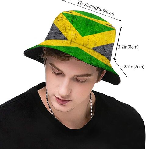 Jamaica Flag Fashion Retro Bucket Hat for Men Women Fisherman Hat Outdoor Summer Travel Hiking Caps in Saudi Arabia